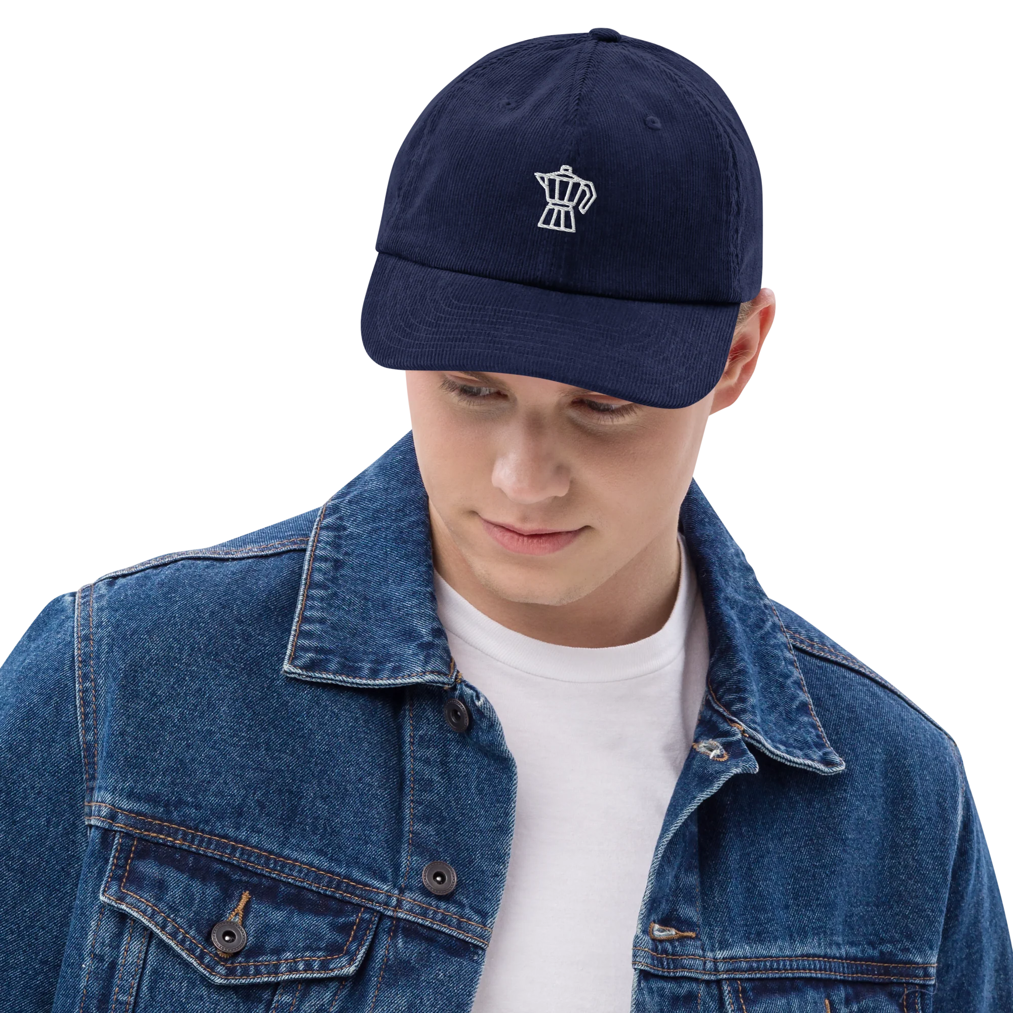 Moka Pot Coffee Embroidered Corduroy Cap - Image 2